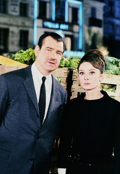 hollywoodlady:Walter Matthau and Audrey Hepburn in Charade,...