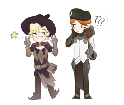 milk-toasts:Boy!Mercy and a Moira commission for @chenup, this...