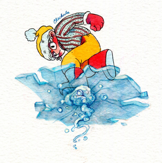I really would like more winter this year, there wasn’t enough ice and snow at my place so I have to draw some ♥