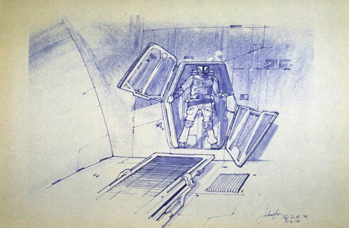 gameraboy:Concept art of Boba Fett and his ship Slave I by...