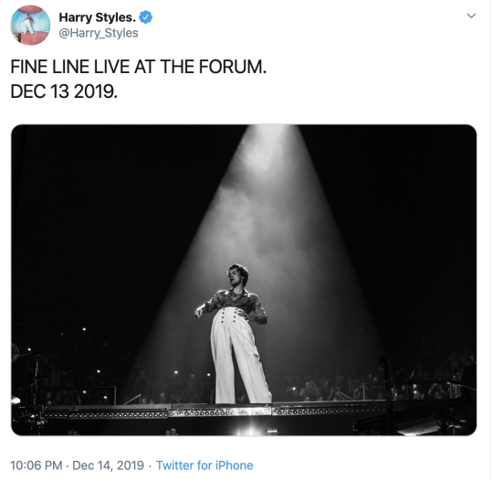 Harry Styles Tweet 14/12