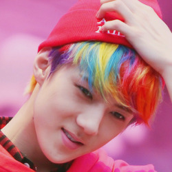 Sehun Rainbow Hair Tumblr