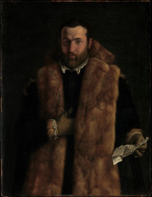 met-european-paintings:Portrait of a Man in a Fur-Trimmed Coat...