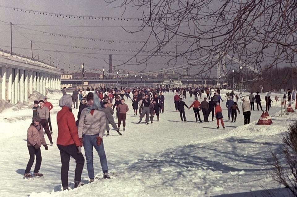 Ice rink in Gorky Park, Moscow (1963)