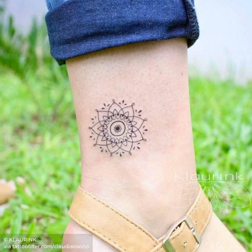 By KLAURINK, done in Escazú. http://ttoo.co/p/34893 ankle;claudiaosorio;facebook;fine line;line art;mandala;single needle;small;of sacred geometry shapes;twitter