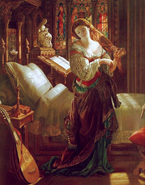 thefabulousmomo:Daniel Maclise, Madeleine After Prayer