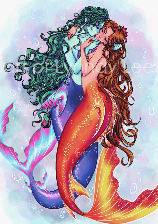 Lesbian mermaid art - 🧡 tiuco: mermaid and human falling in love Love is l...