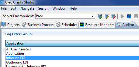 Cleo CLarify Auditor log filter group
