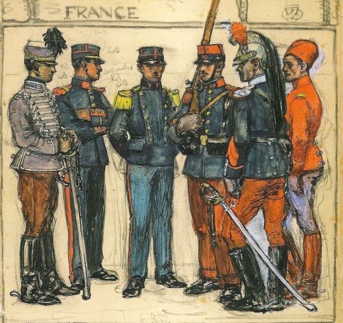 redarmyscreaming:French Army color plates 1914.