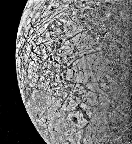 humanoidhistory:The fractured surface of Europa, moon of...