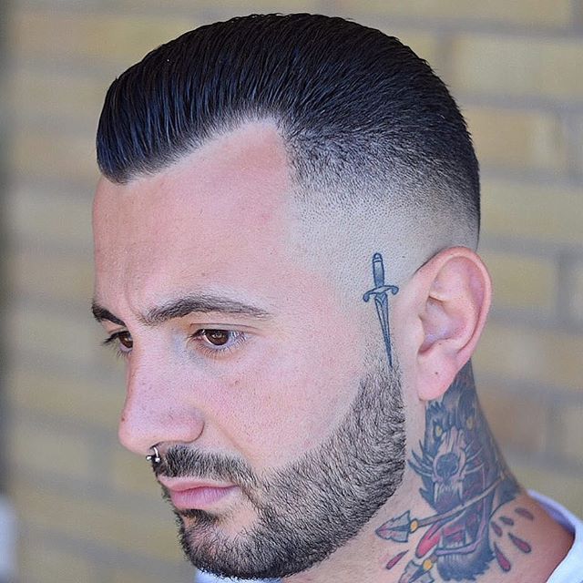 Pomade Com A Very Nice Short Slick Back The Skin Fade Is