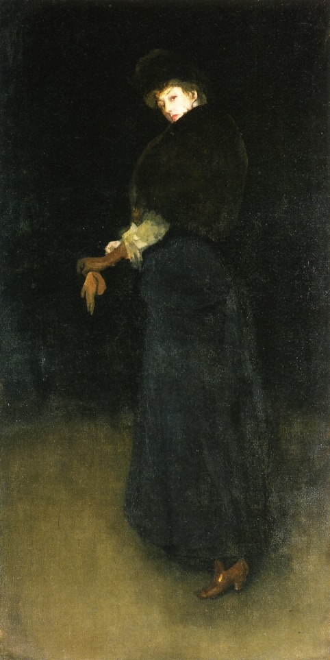 artist-whistler:
â€œArrangement in Black The Lady in the Yellow Buskin, 1883, James McNeill Whistler
â€
