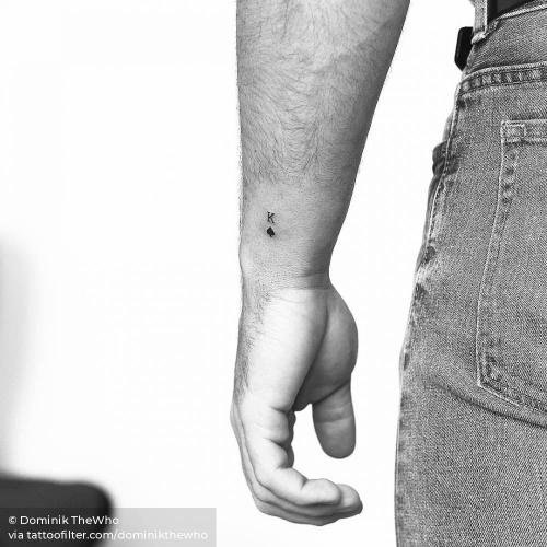By Dominik TheWho, done in Berlin. http://ttoo.co/p/211594 small;micro;card;tiny;ifttt;little;dominikthewho;wrist;latin script;minimalist;letter;gambling;game;k