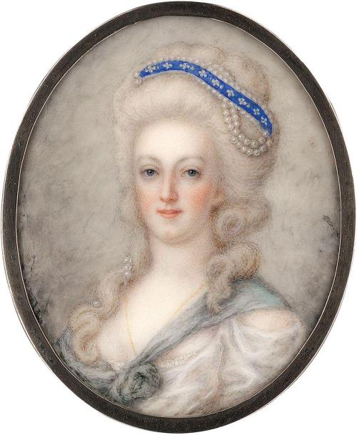 A portrait of Marie Antoinette by an unknown artist, 18th century.  [credit: Galerie Bassenge, via Invaluable]