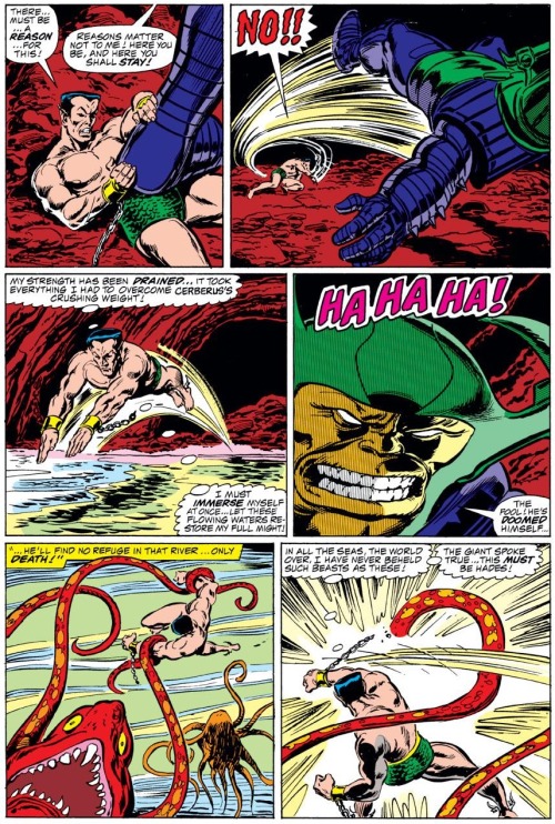 panels-of-interest:Sub-Mariner vs. Cerberus.[from The Avengers...