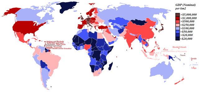 GDP density by country [[MORE]] jackblack2323: ... - Maps on the Web