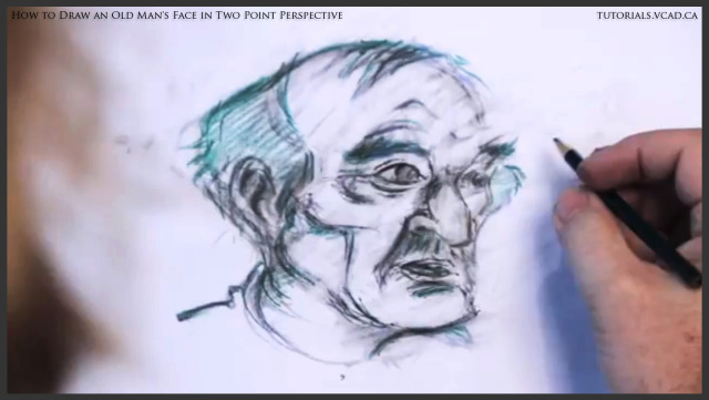 Learn How To Draw For Free | How to draw an old man’s face in two point...