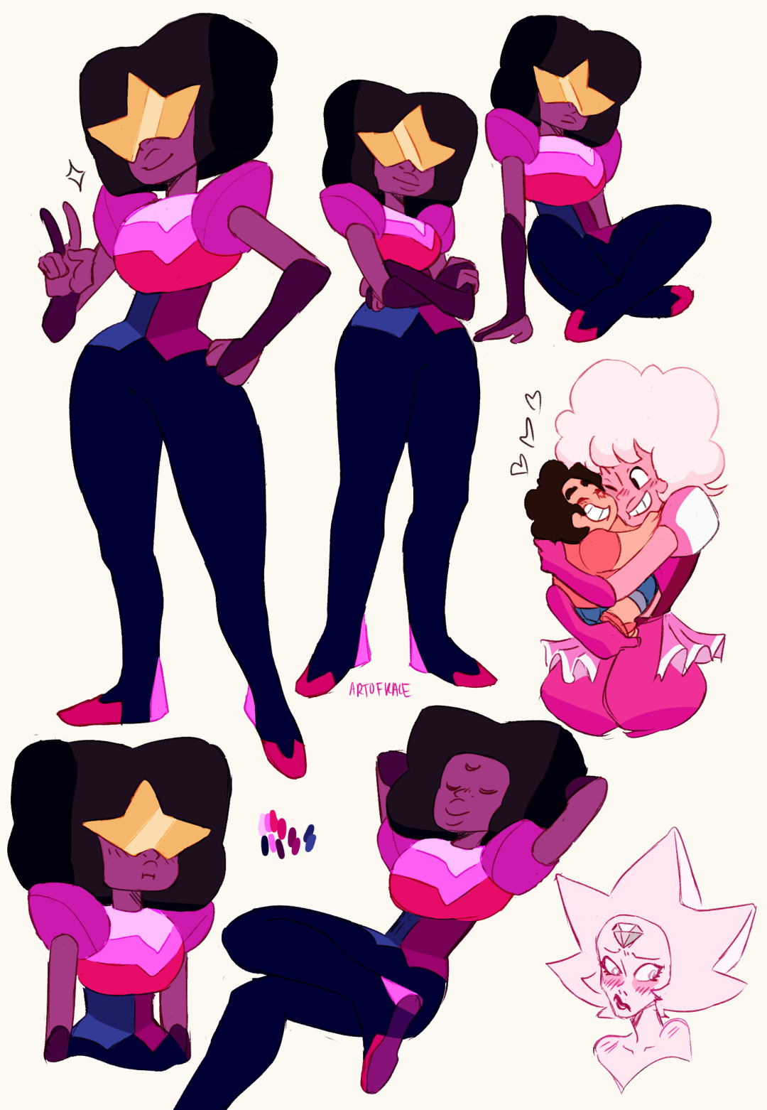 I love her new outfit so much *v* Garnet page to go with the Pearl and Amethysts! plus some extras on the side