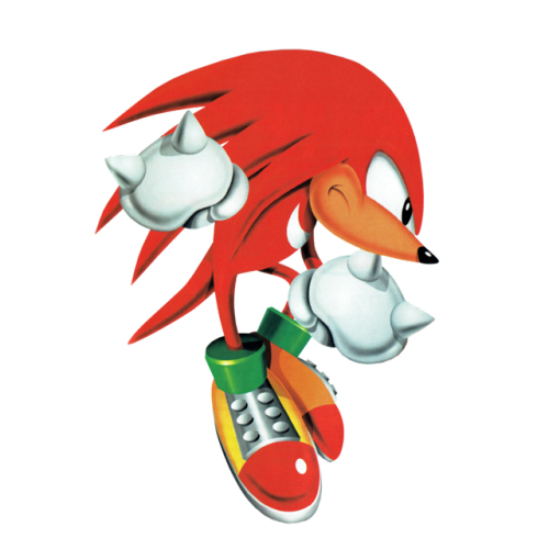 sonichedgeblog:Knuckles from the ‘Sonic Jam’ cover artwork.