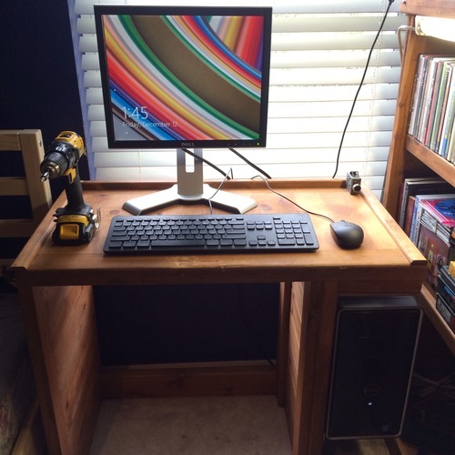 A tale of two tables — New desk! Repurposed from an older and bulkier...