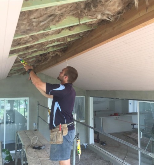 Alfresco Lining Boards Being Installed By Michael Looking