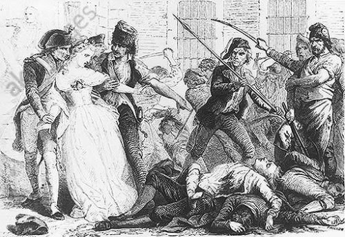Arrest and Death of the princesse de Lamballe. Circa 1880.
[credit: AKG Images]