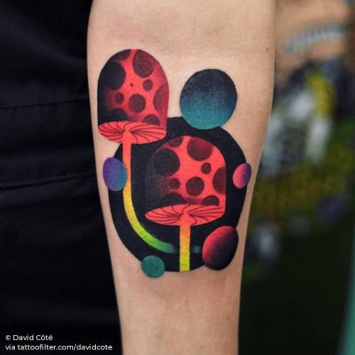 By David Côté, done at Imperial Tattoo Connexion, Montreal.... abstract;autumn;contemporary;davidcote;facebook;food;four season;inner forearm;medium size;mushroom;nature;pop art;surrealist;twitter