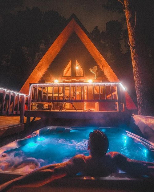 theadventurouslife4us:#outdoor , Soaking in the hot tub  Keep...