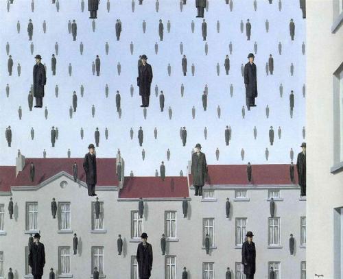 surrealismart:Golconda 1953Rene Magritte