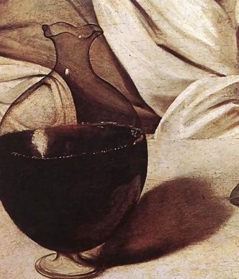 croathia:Caravaggio, details of Bacchus.