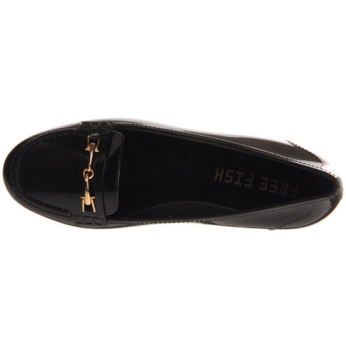 polyvore fashion shoes loafers black pvc