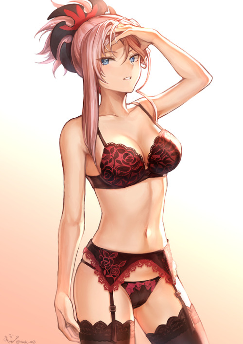 Anime girl in underwear