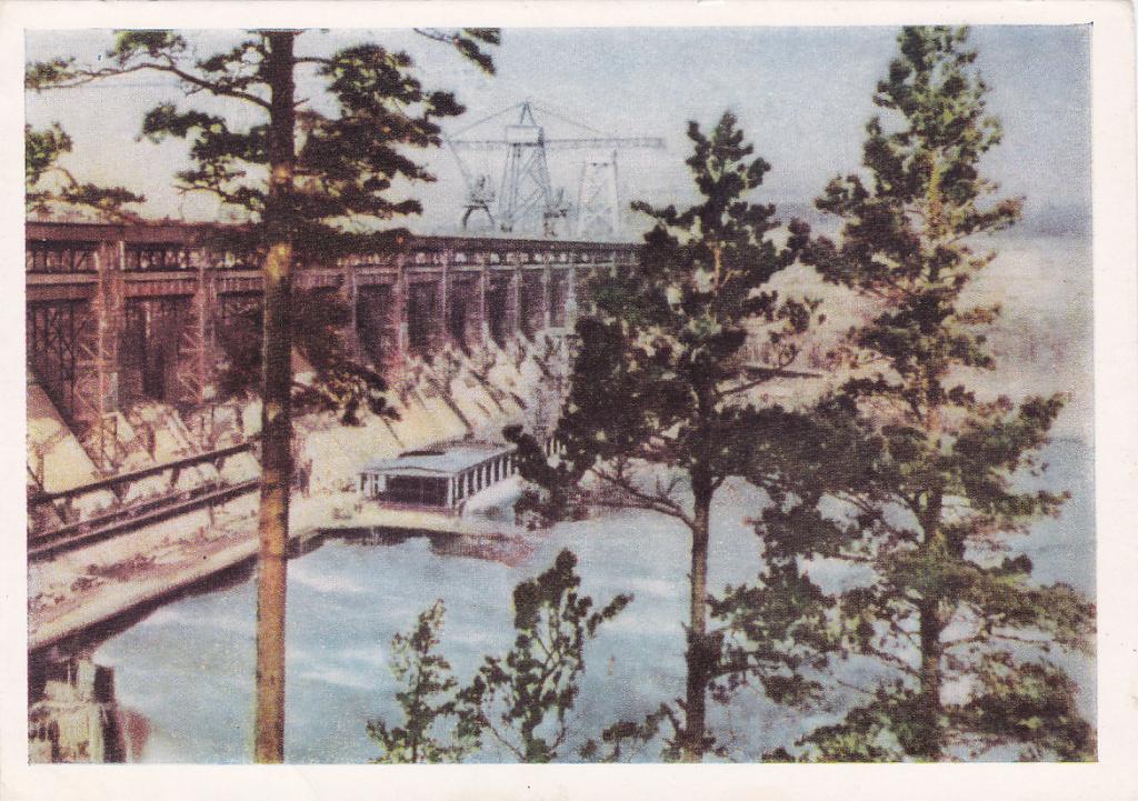 Water dam in Bratsk, 1963