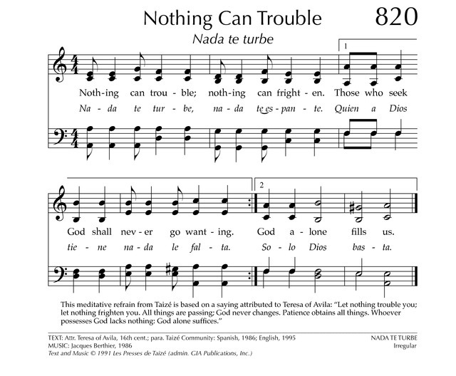 Global Christian Worship - 'Nada te turbe (Let Nothing ...