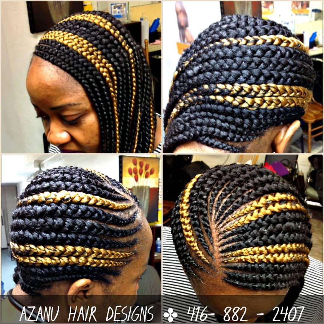 Azanu Hair Designs 416 882 2407 Black Gold Ghana Cornrows