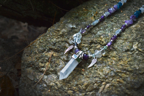 shamanic-souls:Ascension - clear quartz point with amethyst,...