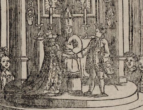 tiny-librarian:
“Detail of a print that depicts the marriage ceremony of the Comte and Comtesse de Provence.
”