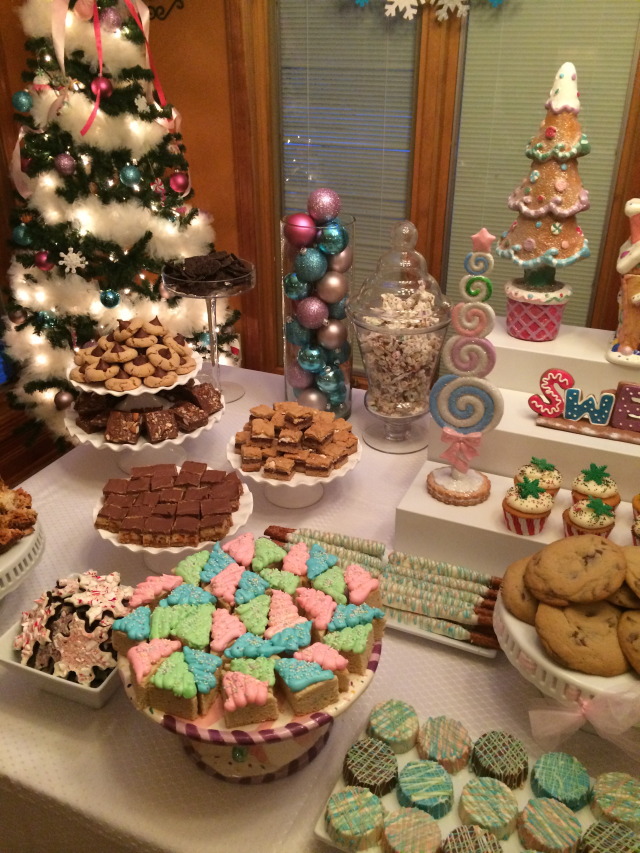 Sweet Simplicity Bakery — Christmas Dessert Table in Pink/Blue/Green...