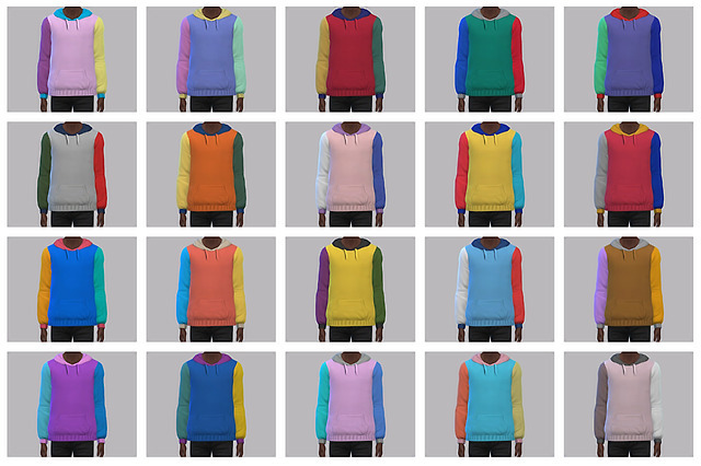 Multi Colored Hoodie - Sims 4 Recolors of the male... | Silly Mai