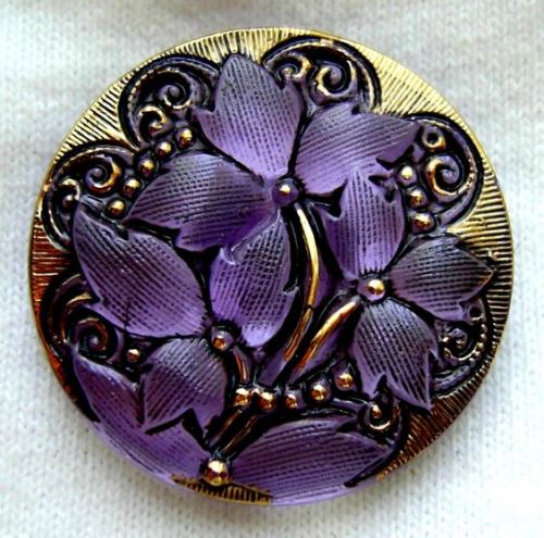 treasures-and-beauty:Czech Glass Button - Lavender Reverse...