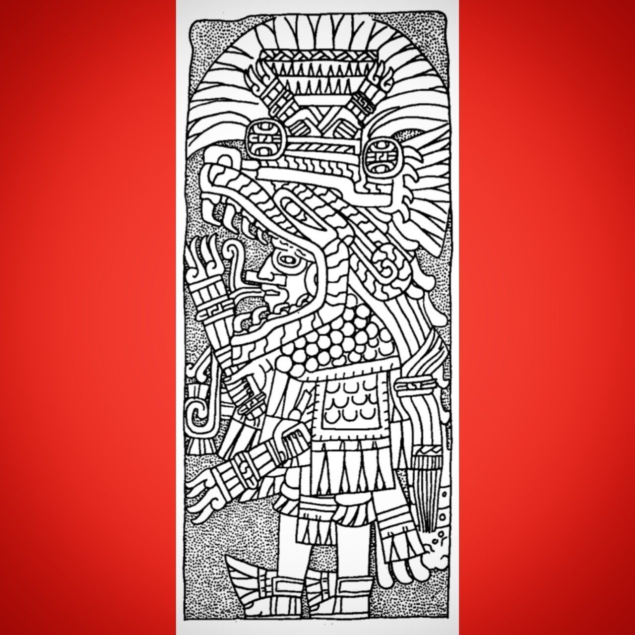 Mexica Heart — A drawing of a monument from Teotihuacan. He wears...