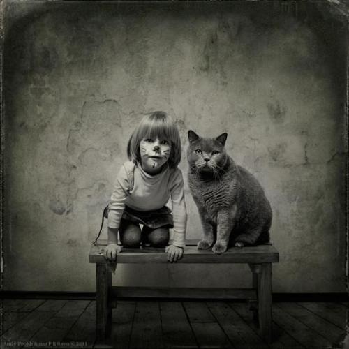 conflictingheart:Once upon a time a cat had a girl and a girl...