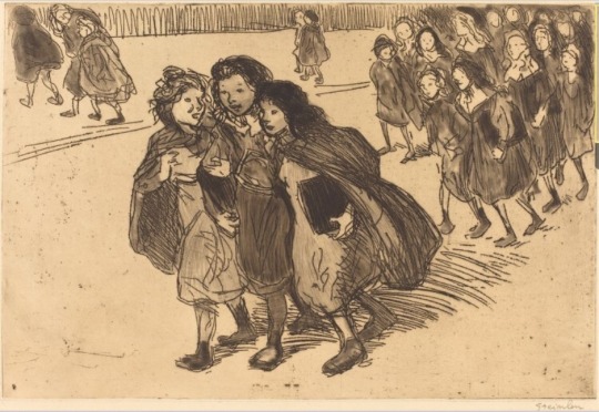 Gamines Sortant de L'Ecole, 1911, Theophile Steinlen