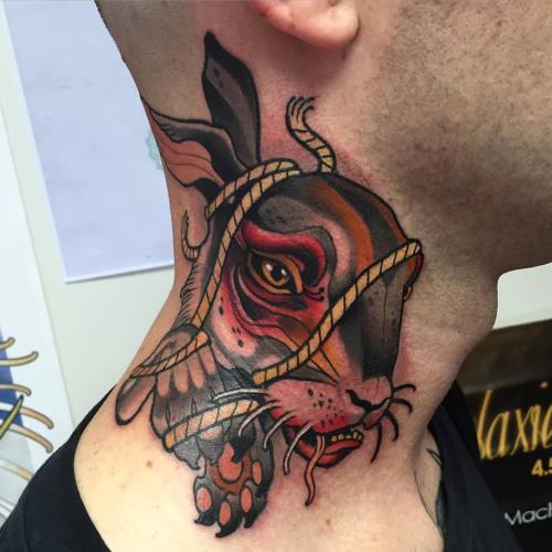 samclarktattoos:Chris’s new rabbit @fkirons @starbritecolors...