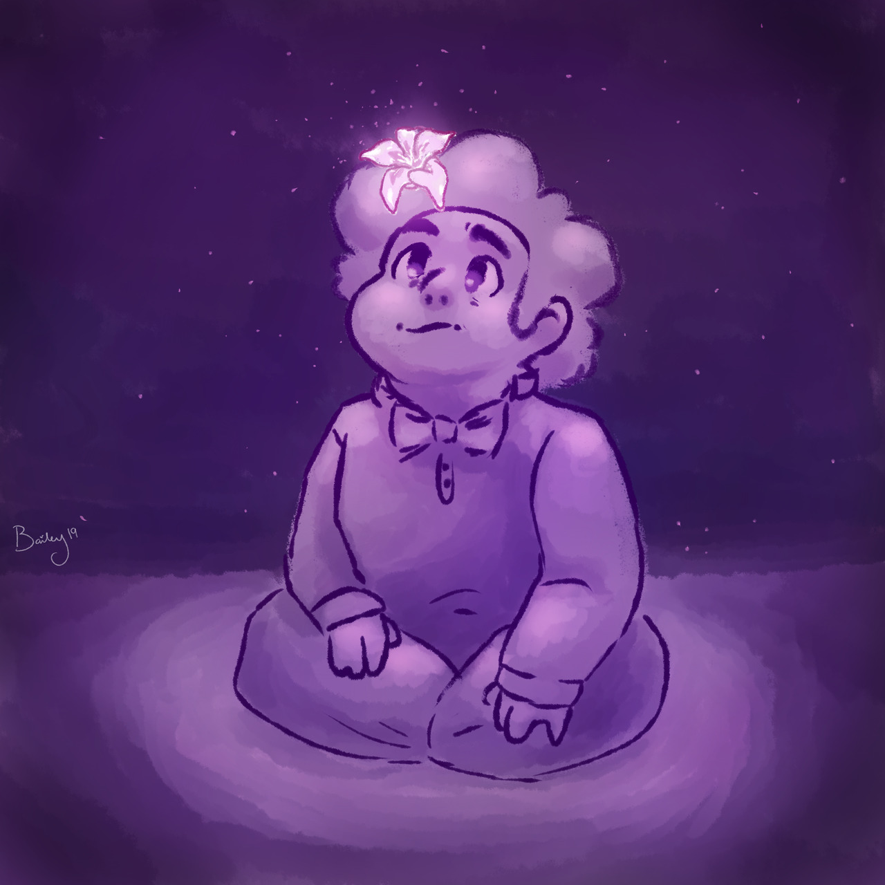 I’ve always had a head canon that Steven grows flowers in his hair when he gets nervous