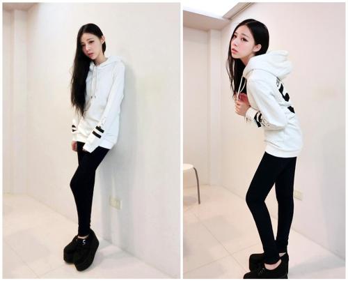 black and white outfit korean