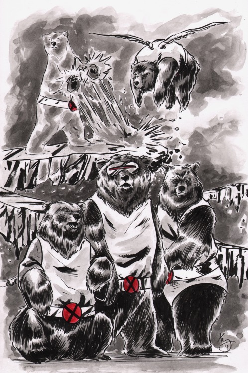theartofthecover:
â The X-Bears sketch pin-up (2014)
Art by: Kelly Williams
â