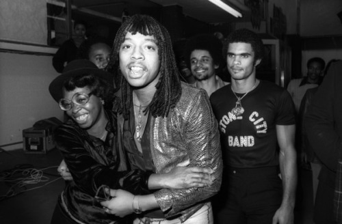 Rick James during an in-store sales promotion at Freeway...