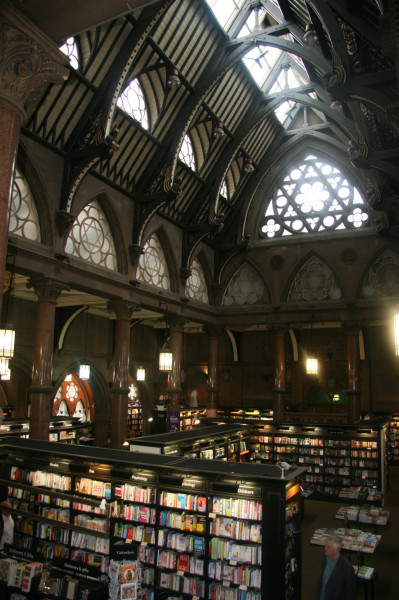 Book store in former wool exchange, Bradford, England [1288x1936]