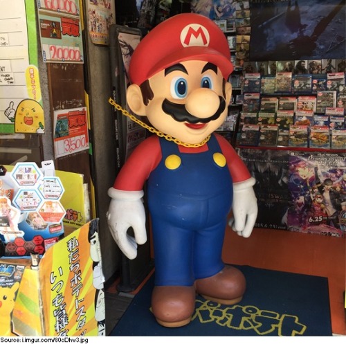 buffafro:suppermariobroth:Mario statue found in a store in...